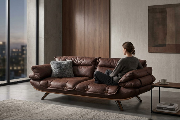 Kanapa wielofunkcyjna Sofa trzyosobowa kanapy Meble sofy brązowe miękkie wyściełane