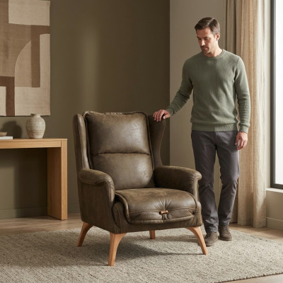 Miękkie Uszy Fotel Sofa Fotel Sofa Jednoosobowa Sofa Zamszowa Wygląd Czarny
