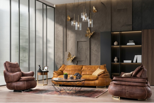 Zestaw sofowy 3+1+1 miejsce do siedzenia Zestaw Design Sofa Podkładka Kanapy Modern 3 szt