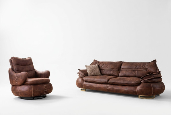 Luksusowy US Western Zestaw sofowy Couch Loft Meble 3+1 miejsce siedzące Sofa Fotel 2-szt. Nowy