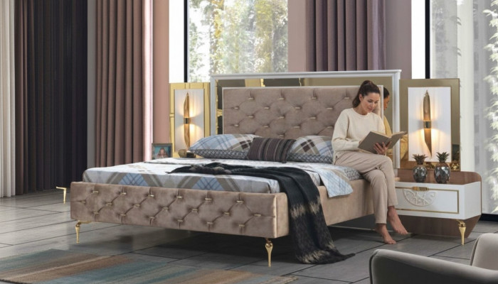 Chesterfield Łóżko Podkładka Design Luxury Double Hotel Italian