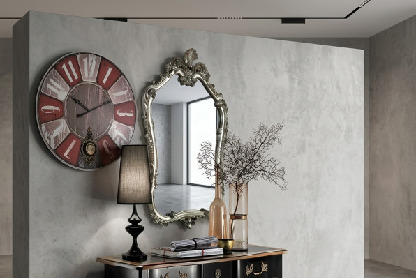 Lustro Classic połysk ścienne Drewno Design Srebrny Salon Włochy Meble