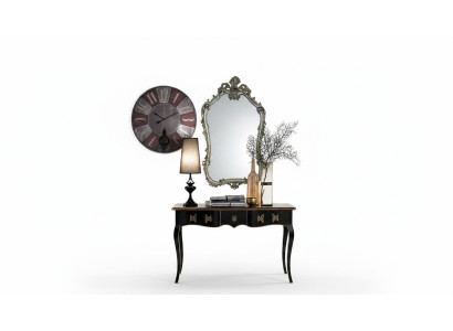Lustro Classic połysk ścienne Drewno Design Srebrny Salon Włochy Meble