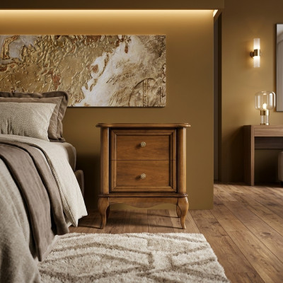 Stolik nocny Konsole Sypialnia Stolik Nowoczesny Design Meble Drewno brąz