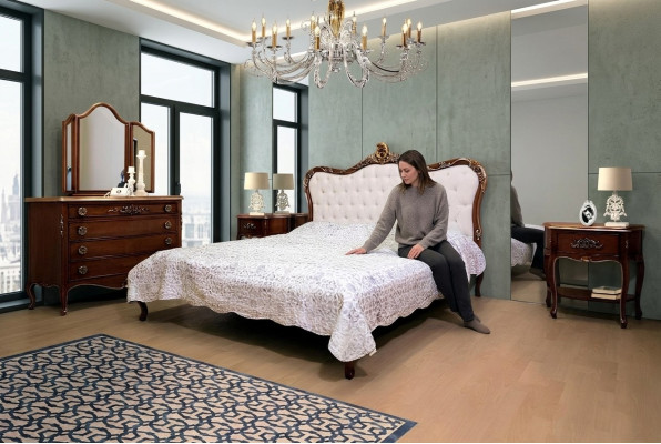 Sypialnia Design Classic Luxury Meble Modern Łóżko 2x Stolik nocny Zestaw 4 szt