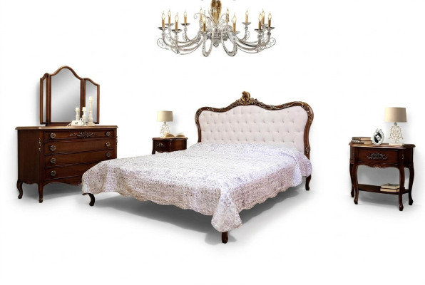 Sypialnia Design Classic Luxury Meble Modern Łóżko 2x Stolik nocny Zestaw 4 szt