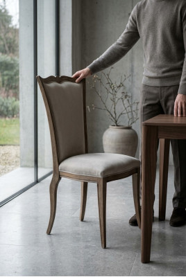 Podkładka Krzesła 1x Fotel Living Dining Pokój Włókienniczy Projektant Krzesło Luksus