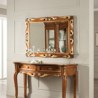 Ściana Classic Design Lustro Italian Meble połysk ścienne Drewniane Lustro