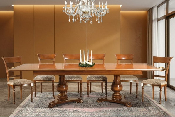 Stół obiadowy Rozkładany Klasyczny Design Tabela Włoskie Meble stoły Drewno Dining