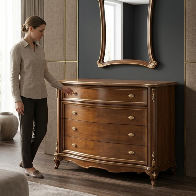 Drewno Classic Design Komody Kredens Szafa Wysoka szafka Kredens z szufladami