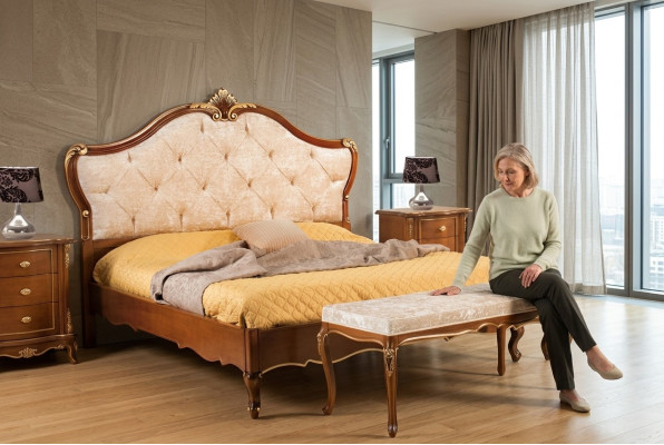 Łóżko Meble Podwójne łóżko Natural Wood Sypialnia Meble Design bed Meble Włochy