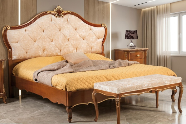 Łóżko Meble Podwójne łóżko Natural Wood Sypialnia Meble Design bed Meble Włochy