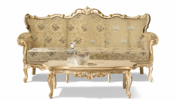 Sofa 3 miejsce do siedzenia Sofa Drewno Meble trzyosobowa kanapa sofy w stylu włoskim 200cm