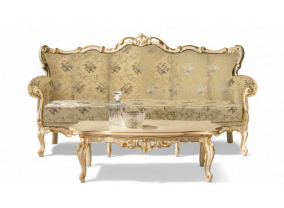 Sofa 3 miejsce do siedzenia Sofa Drewno Meble trzyosobowa kanapa sofy w stylu włoskim 200cm