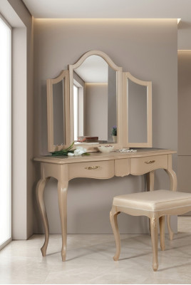 Toaletka z Lustro Sypialnia Meble Design Stolik nocny Stołek 2-częściowy. Nowy