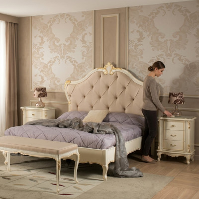 Łóżko Meble Podwójne łóżko Natural Wood Sypialnia Meble Design bed Meble Włochy