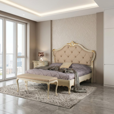 Łóżko Meble Podwójne łóżko Natural Wood Sypialnia Meble Design bed Meble Włochy