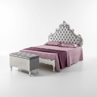 Łóżko Sypialnia Design łóżko Drewno Podwójne łóżko Italian Meble Chesterfield