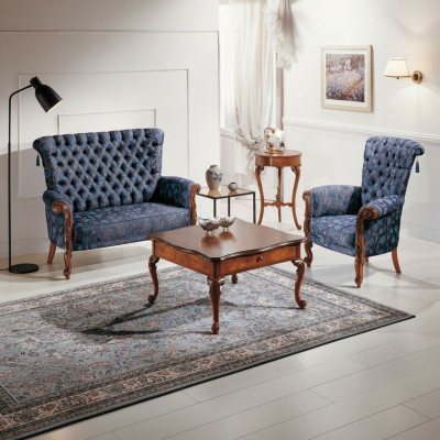 Włoski Zestaw sofowy sofa 2xFotel stolik kawowy Stolik Luksusowy 4-częściowy zestaw