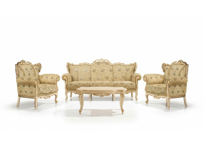 Włoski zestaw wypoczynkowy Classic Meble Siedziba Podkładka Zestaw Sofa Kanapa 4-szt. Nowy
