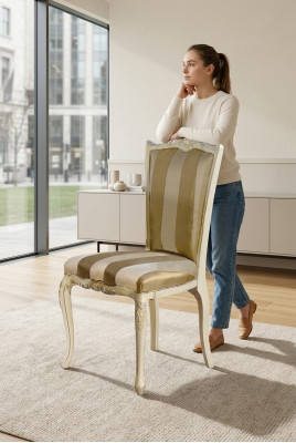 Krzesło do jadalni Luxury Classic Krzesła z Drewno Design Krzesło drewniane New Meble