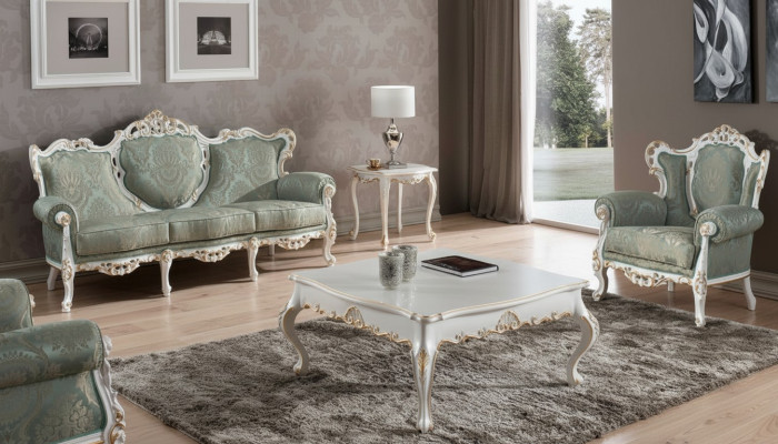 Zestaw sofowy Zestaw Sofa Klasyczne Meble Barokowe Sofa do Salonu 5-częściowa. Sofa Tabela