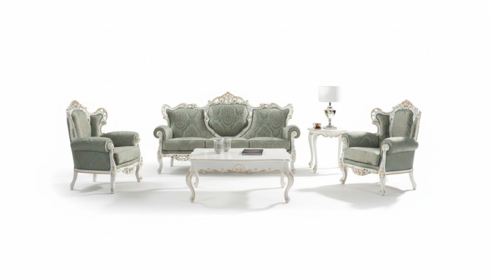 Zestaw sofowy Zestaw Sofa Klasyczne Meble Barokowe Sofa do Salonu 5-częściowa. Sofa Tabela