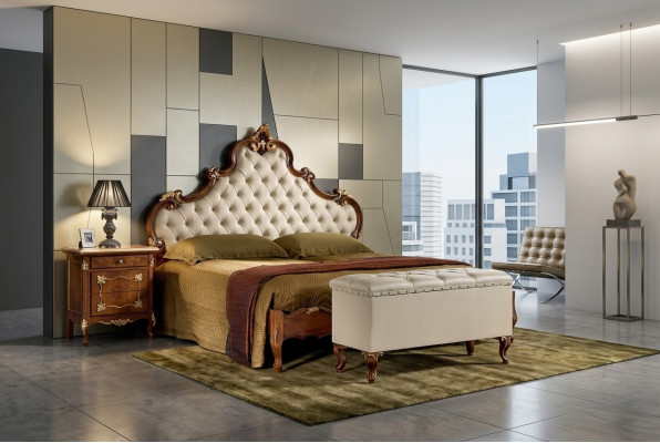 Łóżko Meble Podwójne łóżko Chesterfield Sypialnia Meble łóżka Meble Włochy Nowe