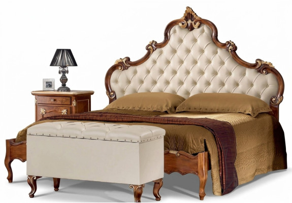 Łóżko Meble Podwójne łóżko Chesterfield Sypialnia Meble łóżka Meble Włochy Nowe