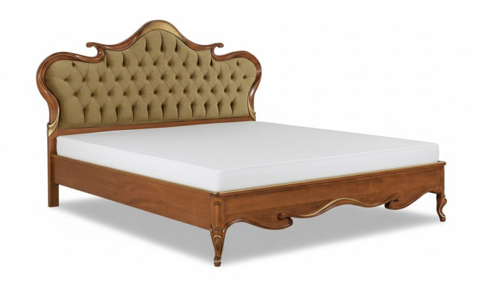 Chesterfield Łóżko Podkładka Design Luxury Double Hotel łóżko Włoskie Drewno Nowe