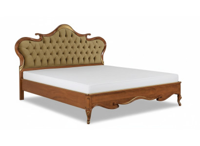 Chesterfield Łóżko Podkładka Design Luxury Double Hotel łóżko Włoskie Drewno Nowe