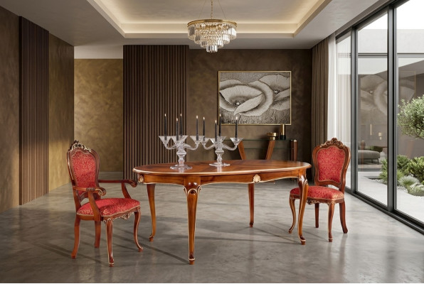 Jadalnia Zestaw Dining Group Classic Drewno 3-częściowy Zestaw Krzesło Ustawić 2x Krzesła