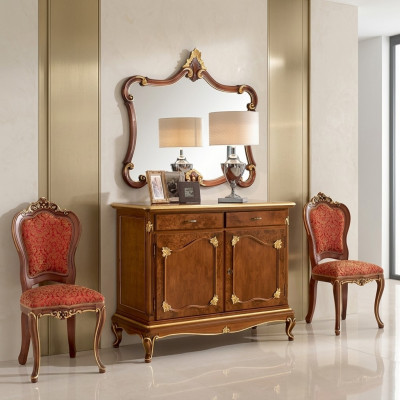 Kredens Kredens Lustro Kredens Szuflady Drewno Art Deco Luksusowy zestaw 2szt