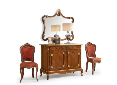 Kredens Kredens Lustro Kredens Szuflady Drewno Art Deco Luksusowy zestaw 2szt
