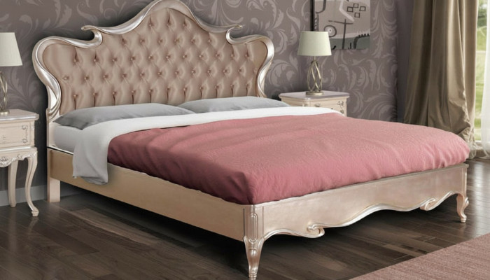 Chesterfield Łóżko Podkładka Design Luxury Double Hotel łóżko Włoskie Drewno Nowe