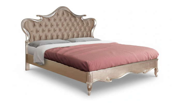 Chesterfield Łóżko Podkładka Design Luxury Double Hotel łóżko Włoskie Drewno Nowe