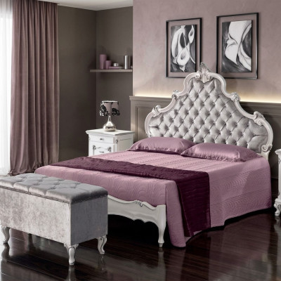 Chesterfield Łóżko Podkładka Design Luxury Double Hotel łóżko Włoskie Drewno Nowe