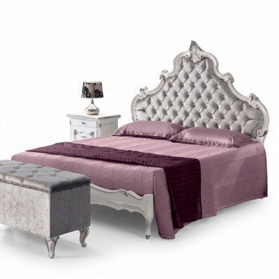 Chesterfield Łóżko Podkładka Design Luxury Double Hotel łóżko Włoskie Drewno Nowe