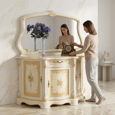 Elegancki Styl Meble Sypialnia Kredens Szafa Classic Kredens z Lustro