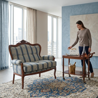 Sofa dwuosobowa 2 miejsce do siedzenia Design Sofy Podkładka Classic Siedziba Materiał Włókienniczy Couch
