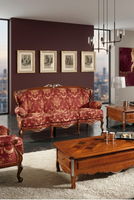 Klasyczne 3 miejsce do siedzenia Sofa Sofa Sofa Podkładka Sofy Kanapy Sofa Barokowa