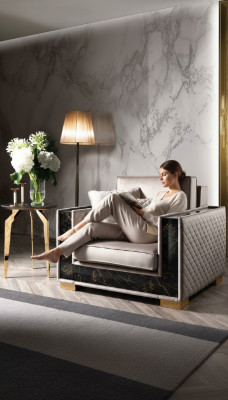 Fotel Couch Podkładka Siedziba Designer Włókienniczy 1 miejsce siedzące Couches Podkładka Modern Design