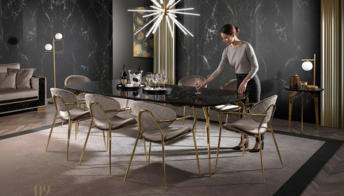 Luksusowy Stół obiadowy Modern jadalnia Kuchnia Ess stoły Design Tabela Szkło 250 cm XXL