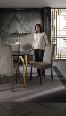 Krzesło Krzesło do jadalni Krzesło 1 miejsce do siedzenia Fotel Luxury Meble Design Krzesła Materiał Nowość