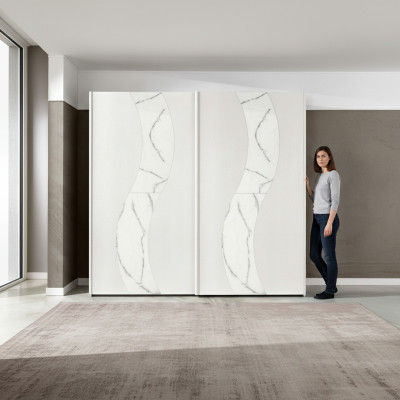 Szafki Szafa z Drzwi przesuwne Sypialnia Szafa Drewno Design Modern
