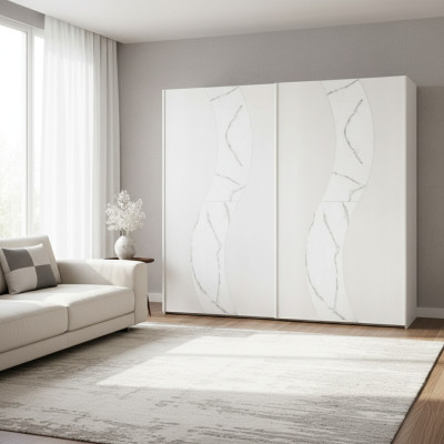 Szafki Szafa z Drzwi przesuwne Sypialnia Szafa Drewno Design Modern