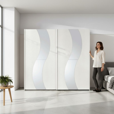 Szafa z drzwiami przesuwnymi Sypialnia Szafa Szafki Drewno Design Modern