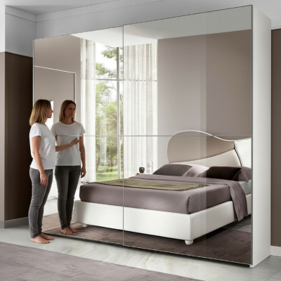Szafka lustrzana Szafa z drzwiami przesuwnymi Szafki Drewno Design Modern Szafa