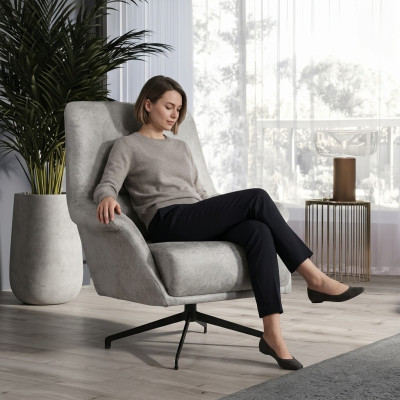 Fotel Design Kanapa Sofa Relaks Skóra Lounge Club miejsce siedzące Luksus Siedziba Szary Nowoczesny