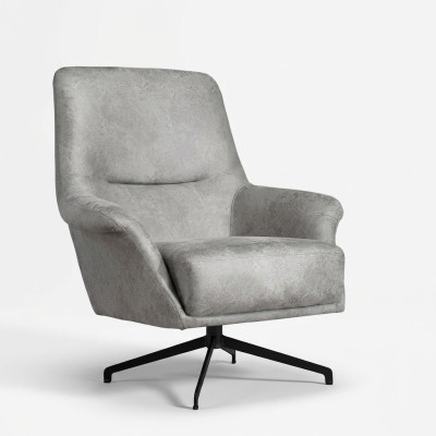 Fotel Design Kanapa Sofa Relaks Skóra Lounge Club miejsce siedzące Luksus Siedziba Szary Nowoczesny